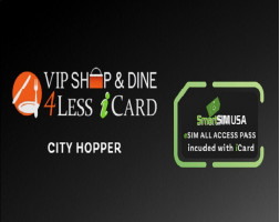 VIP Shop & Dine 4Less Card for 4 people PLUS - FREE eSIM All Access Pass (Airtime Plan not included)